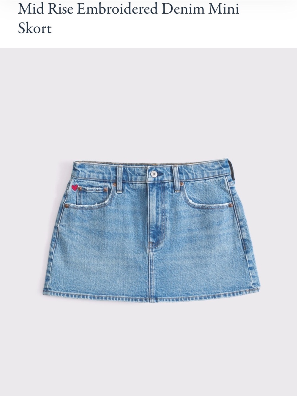 Mid Rise Denim Mini Skort - Size 25